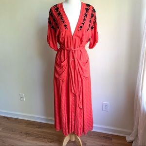 Free people embroidered midi dress